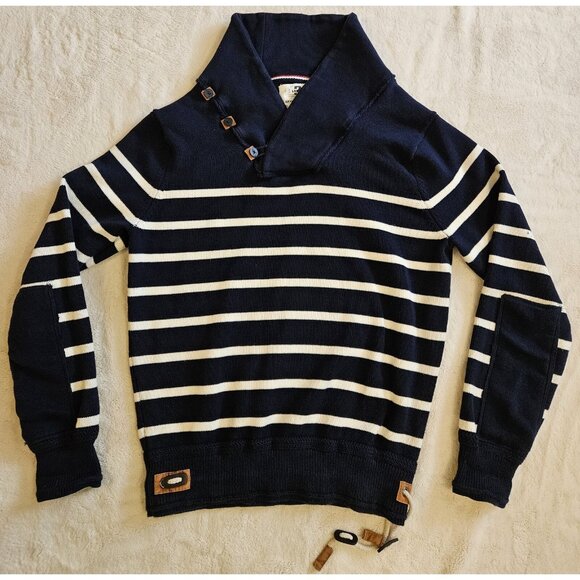 Simons Le 31 Navy Blue Sailor sweater size large knit casual warm pullover - Picture 1 of 10